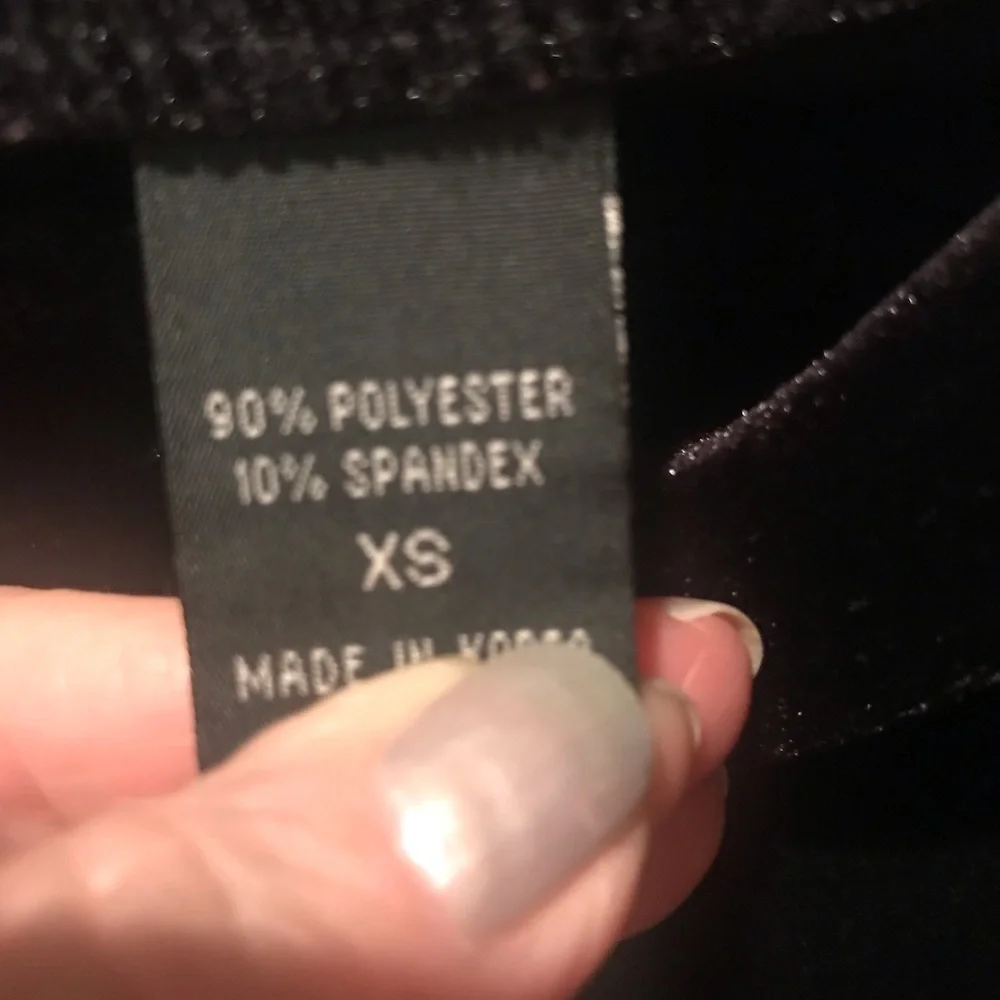 _______SOLD______—BLACK VELOUR XS SLACKS Long - Picture 4 of 15